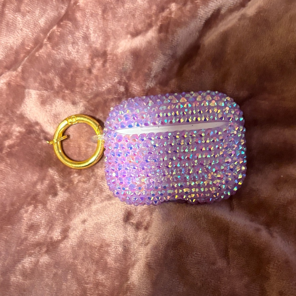 Purple blinged out AirPod 3 case
